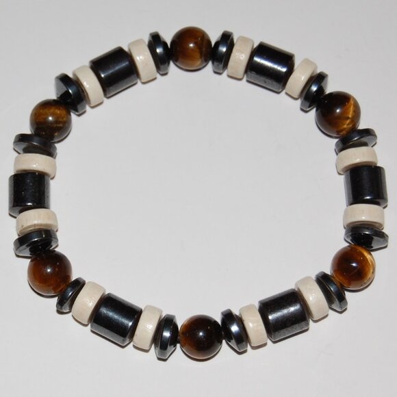 Gemstone Bracelet,Magnetic Bracelet,Gemstone and Magnetic Beads - Picture 2 of 2